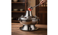 -Heated Hot Pot Traditional Hot Pot with Chimney Even-Heating Cookware for Home Dining, Restaurants