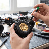 4 Pieces RC Wheel and Tire Assembly Multi-Spoke RC Crawler Wheel with Tire Stable