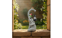 Elephant Statue with Lantern Outdoor Elephant Figurine with Lantern Lawn Decoration Decorative Sculpture Whimsical for Gardeners