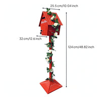 House-Shaped Mailbox with Stand Decorative Mail Box Outdoor for Weddings