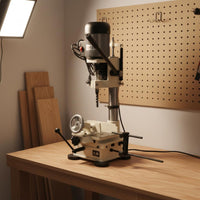 Adjustable Worktable Benchtop Mortiser Multi-Functional Square Hole Drill Press Heavy Duty Electric Tenoning Machine for Woodworkers, Carpenters, DIY Enthusiasts, Workshop, Garage