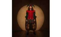 Court jesters Costume with hat Medieval Court Fool Costume Striped Apparel for Cosplay, Stage Performances
