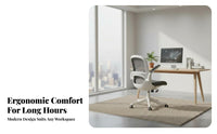 Ergonomic Mesh Chair with Headrest Height Adjustable Office Furniture Lumbar assistance dense Foam pad for Study Room