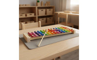 Early Learning 15 Note Glockenspiel Child-Safe Design Children's Musical Instrument Crisp Sound Kids Musical Instrument Develops Hand-Eye Coordination for Beginners, Toddlers, Preschool, Music Class, Playroom
