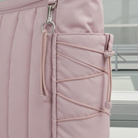 Quilted Racket Bag Padded Quilted Tennis Bag Carryall Front Zip Pocket Side Pockets