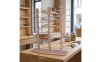 Countertop Eyeglass Display Rack Desktop Eyewear Display with Wooden Base Open-Design Sunglass Holder Stand Easy Access for Retailers, Collectors, Optical Shops