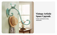 Home Decor Decorative Vintage Wall Hook Leaf Details Cast Metal Avian Hook for Hallway
