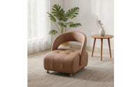 Rolling Vanity Chair Tufted Seat Compact for Entryway