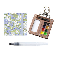 Pocket Watercolor Palette with Book Lightweight Watercolor Paint Set with Sketchbook Beginner Friendly for Artists, Beginners, Journaling
