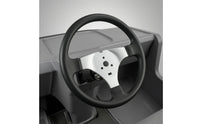 Thick Rim 300 Mm Steering Wheel Silver Central Section Three-Spoke Steering Wheel Hub Adapter Included Vehicle Part Comfortable Grip for Karting, ATVs, Farm Vehicles, Electric Cars