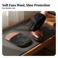 Reusable Imitation Wool Shoe Brush Glove Gentle on Leather Fleece Polishing Glove Scratch-without Charge for Travelers, Adults, Home, Travel