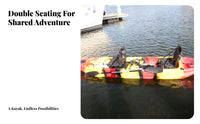 Two-Person Pedal Kayak Hands Propulsion 2 Person Fishing Kayak Motor Ready Watercraft for Kayakers, Families, Recreation, Calm Water, Coastal Areas