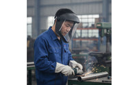 Full Face Visor Curved Face Visor with Adjustable Headband Safeguarding Hood Clear Anti-Fog for Grinders, Grinding