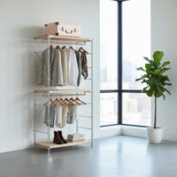 Large Capacity Accessible Closet System Adjustable Shelves Multi-Layer Storage Shelf Heavy Duty Clothing Organizer Easy Assembly for Bedroom, Entryway