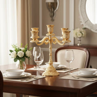 Ornate 5-Arm Candelabra European-Style Candelabra Luxury Table Centerpiece Sturdy for Candlelit Dinners