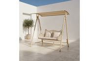 Loveseat Swing Chair Double Canopy Swing Chair Outdoor Furniture for Couples, Garden, Backyard, Balcony