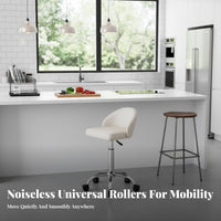 Padded Seat Adjustable Rolling Stool Ergonomic Back Support Swivel Stool with Backrest Locking Casters Seating Furniture Heavy Duty for Commercial Personnel, Professionals, Kitchen, Not Includedice, Reception Area, Workshop