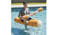 PVC Inflatable Joust Set Wood Grain Design Inflatable Water Joust Easy to Inflate for Adults, Kids