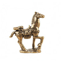 Brass Horse Figurine Cast Metal Horse Ornament Animal Decor Worn Look Decorative