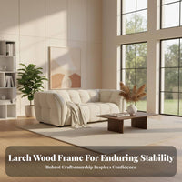French Cream aesthetic blossombackrest Straight Sofa Wabi-Sabi Aesthetic Living Room Seating fluffyLike Comfort Couch Designer Inspired for Design aficionados, Interior Designers, Apartment Dwellers, Lounge Area, Showroom, Studio, Office