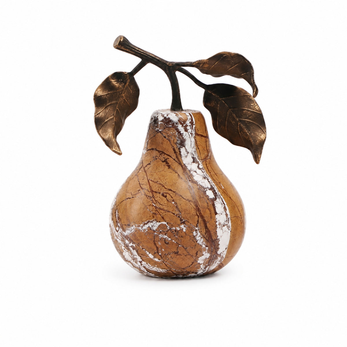 Tabletop Ornament with Branch-and-Leaf Top Polished Decor for Entryway Console, Coffee Table