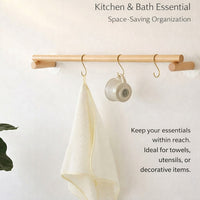Bedroom Hook Rack Crafted from Solid Beech Wood for Home Organization, 4 Coat and Key for Wall