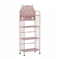 Movable with casters animalchildrened Rolling Rack Space Saving Mobile book rack Multi-Functional Household Storage Easy to Assemble for Children, Students, Office Workers, Living Room, Bedroom, Study, Classroom
