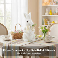 Easter Bunny Decoration Mossy Appearance Artificial Foliage Hare Statue Holiday Themed Foliage Hare Statue for Garden, Home