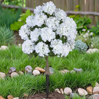 2 Pieces Artificial Hydrangea Tree Realistic Tree with Stake Fake Flower for Homeowners, Patio, Porch