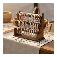 Sturdy Construction Wooden Bracelet Display Rack Large Capacity Wooden Bracelet Stand Space Saving for Crafters, Market Stalls, Craft Fairs