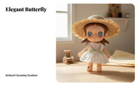 BJD Outfit Set Collector's Item Doll Dress and Hat Set Soft Textile White Summer Doll Dress for Seasonal Display