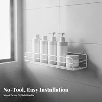 No-Drill Installation Wire Basket Multi-Functional Wall Shelf Long-Lasting Household Storage Rust-Resistant for Homeowners, RV Owners, Students, Bathroom, Toilet Area, Kitchen, Pantry