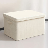 Textile Storage Box with Lid Washable Foldable Storage Box Foldable Clothes Organizer Space-Saving Sturdy for Closet, Wardrobe