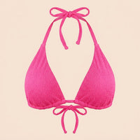 Bikini Top for Plus Size Women, Padded Halter Tie Back Design for Adjustable Support, Comfortable Nylon Polyester Beachwear for Water Sports