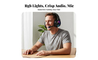 Wired RGB Gaming Headset Plug and Play RGB Light Headset Noise Reduction Audio Amplification Headphones for Gaming Aficionados, E-Sports