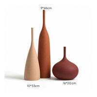 3 Pieces Brushed Vases with Matte Finish Decorative Tabletop Vases Minimalist Ceramic Vase Modern for Living Room, Shelves, Entryway, Coffee Tables