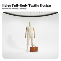 Long-Lasting Construction Full Body Male Mannequin Stable Metal Base Textile Wrapped Mannequin Lightweight Design Male Clothing Figure Korean Design for Shop Owners, Visual Merchandisers, Fashion Designers, Trade Exhibition, Shopping Mall, Exhibition