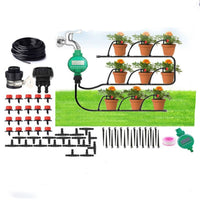25m Automatic Plant Watering System Schedulable Timer Automatic Plant Watering System Mini Trickle Irrigation Kit for Greenhouse