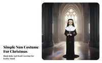 Girls Religious Habit Loose Fit Girl's Catholic Sister Robe Classic Design Kids Nun Costume
