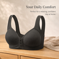 Support Bra with Front Closure for Women, No Underwire Full Coverage Comfort Design with Wide Straps for Everyday Wear, for Mature