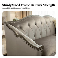 Ornate Wooden Sofa Genuine Leather Upholstery Living Room Furniture Hand-Carved embellishments Couch for Interior Designers, pairs, Villa, Study, Apartment