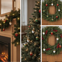 12 Pieces Bell with Hanging Loop Hammered Christmas Bell Ornament Slotted for Garlands