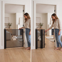 Retractable Pet Safety Gate for Dogs and Cats, No-Drill Installation, Stair Barrier and Room Divider
