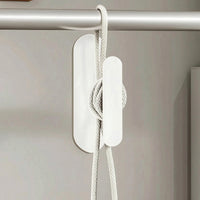 10 Pieces Recessed Curtain Hook with Offset Inner Hook Plastic Cord Cleat Compact Hardware Lightweight for Blinds