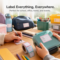 Waterproof Student Name Label Roll for School Supplies, Handwritten Mark Sticker for Class ID