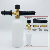 Soap Dispenser for Car Cleaning and Car Wash, Foam Sprayer with Aluminum Foam Lance and Adapters, 1L Capacity Dispenser Bottle, Adjustable Nozzle