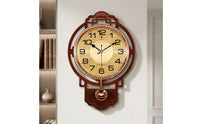 Pendulum Wall Clock with Digital Display Traditional for Hallway, Decorators
