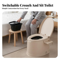 Portable Potty with Inner Container Comfortable Seat Bedside Toilet