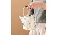 Wide Mouth Stainless Steel Tea Kettle Induction Safe Tea Kettle with Strainer Long Spout Teapot Arched Handle
