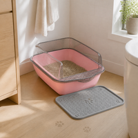 Large Open Cat Litter Box with Low Entry and Anti-Splash Design, Easy to Clean Pet Toilet